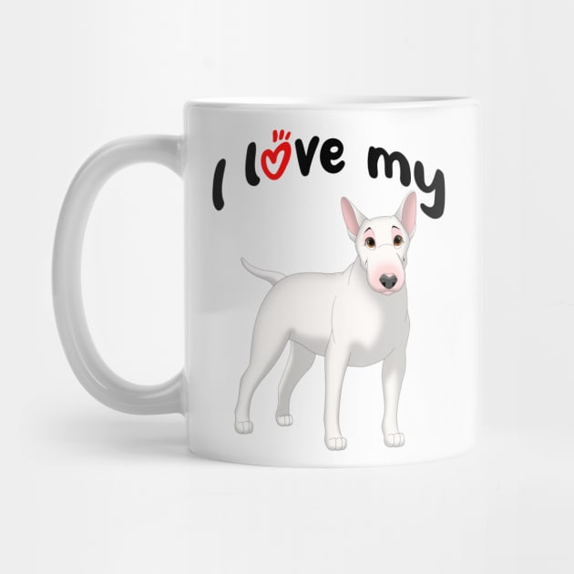 I Love My White Bull Terrier Dog by millersye